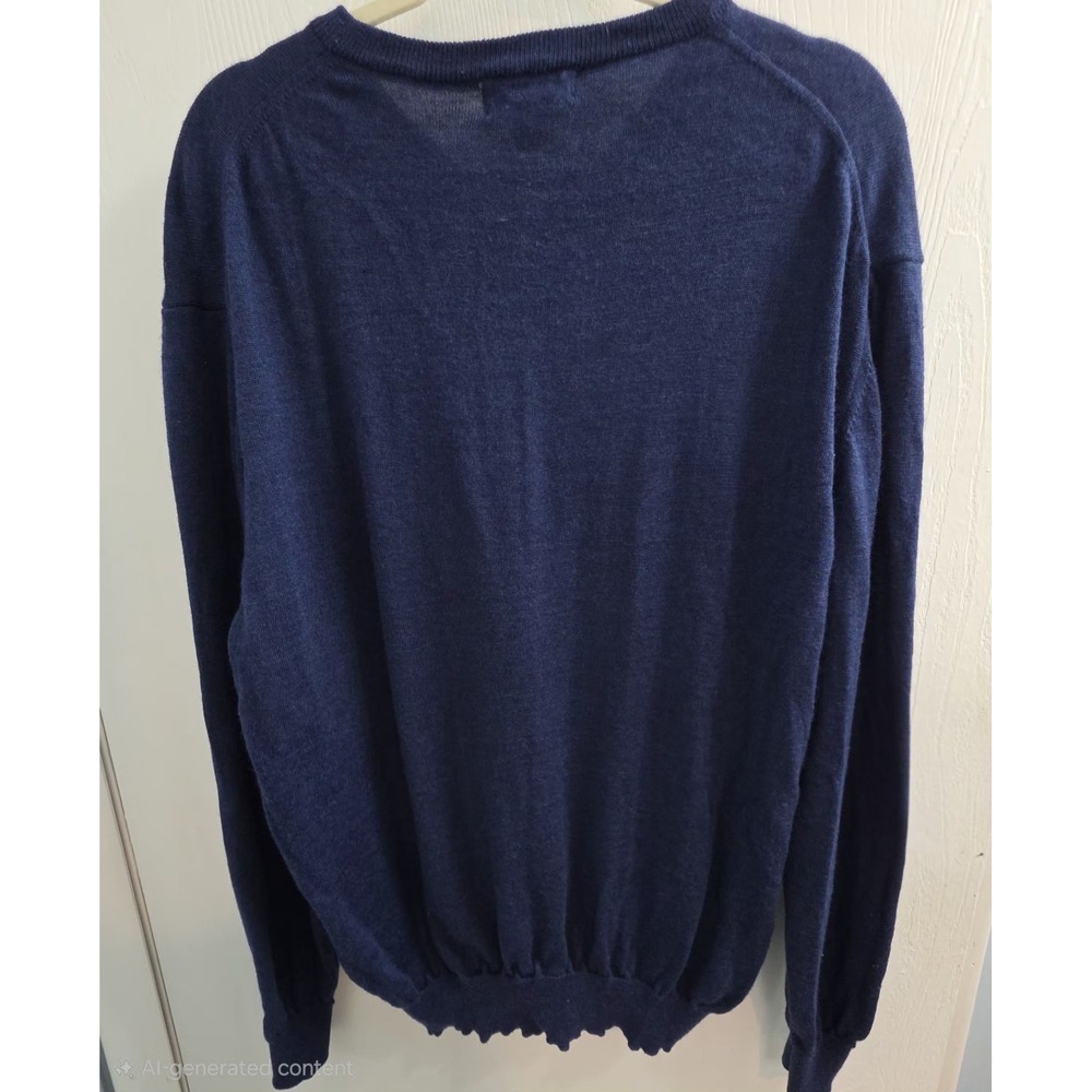 100% Merino Wool Blue Toscano Firenze Sweater Mens Pullover Sweater XXL base